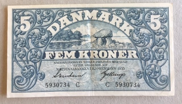 Danmark  5 kr 1935