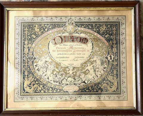 Diplom, Fiske messe i Berlin 1880